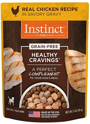 Instinct Healthy Cravings Grain-Free Real Chicken Recipe Wet Dog Food Topper Pouch