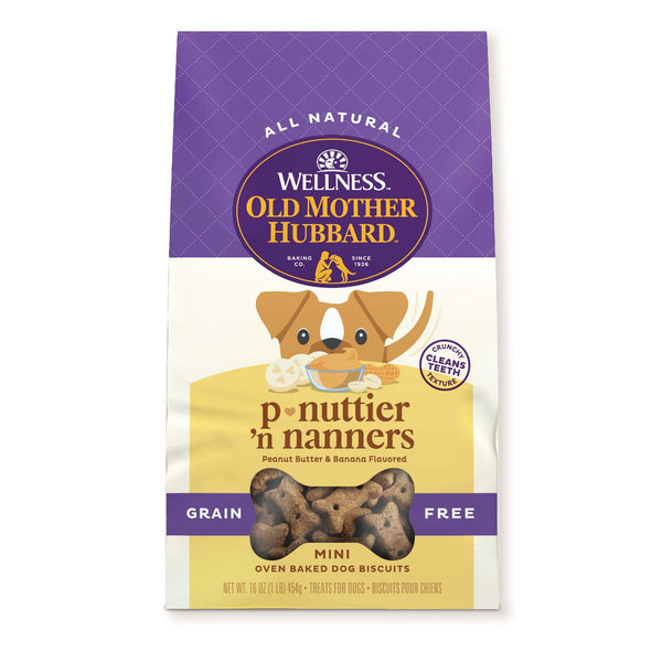 Old Mother Hubbard P-Nuttier 'n Nanners Friandises pour chiens sans céréales, Mini, 16 oz