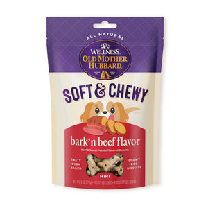 Old Mother Hubbard Soft & Chewy Bark'n Beef Dog Treats, Mini, 8-oz