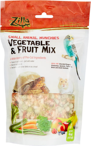 Zilla Small Animal Munchies Vegetable & Fruit Mix Lizard Food, 4-oz