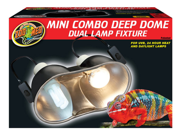 Zoo Med Combo Deep Dome Dual Reptile Lamp Fixture