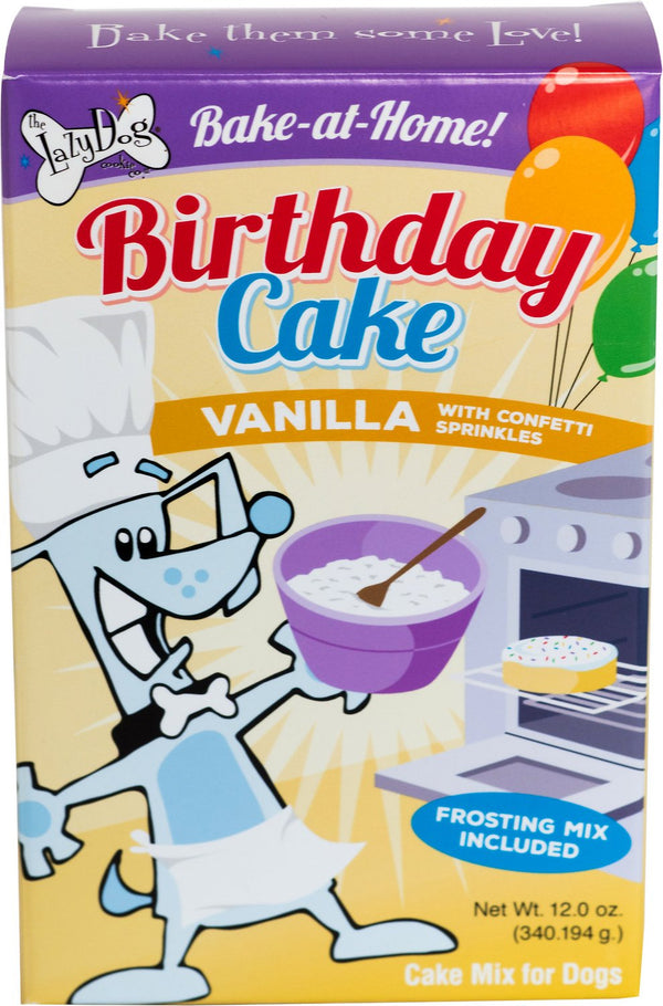 The Lazy Dog Cookie Co. Bake-at-Home Vanilla Birthday Cake Mix Dog Treat, 12-oz