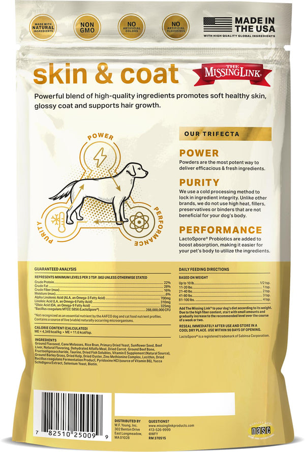 The Missing Link Superfood Powders Skin & Coat Dog Supplement