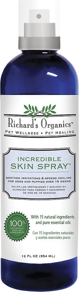 Richard's Organics Incredible Skin Spray for Dogs, 12-oz bottle