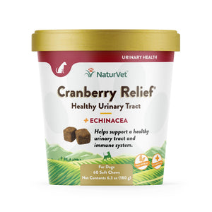 NaturVet Cranberry Relief Healthy Urinary Tract Plus Echinacea Soft Chews Dog Supplement
