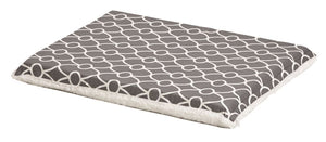 MidWest QuietTime Defender Geo Print/Fleece Reversible Pet Crate Pad with Teflon Fabric Protector, Grey