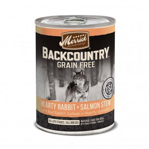Merrick Backcountry Grain Free - Hearty Rabbit + Salmon Stew, Canned Dog Food