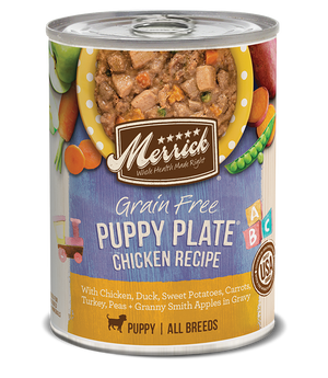 Merrick Grain-Free Puppy Plate, Chicken Recipe in Gravy, Canned Dog Food