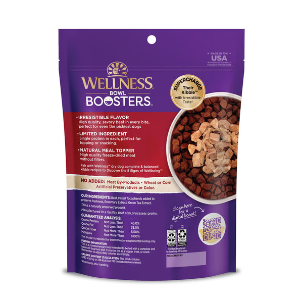 Wellness Bowl Boosters Bare Beef Grain-Free Freeze-Dried Dog Food Topper
