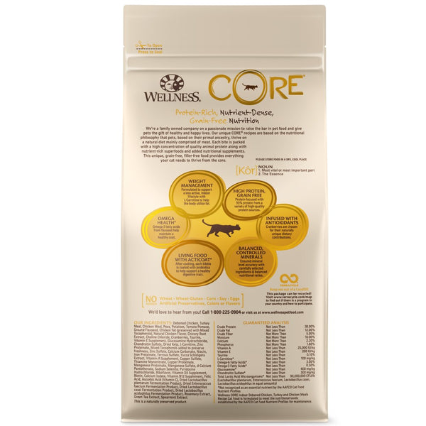 Wellness CORE Grain-Free Indoor Chicken & Turkey Dry Cat Food