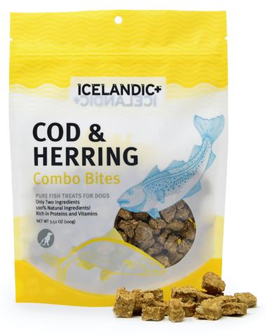 Icelandic+ Combo Fish Bites Dog Treat, Cod & Herring