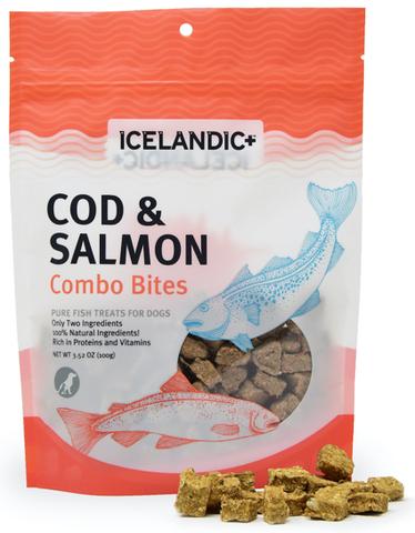 Icelandic+ Bouchées Combinaison de Poissons Friandise pour chiens, Morue et Saumon