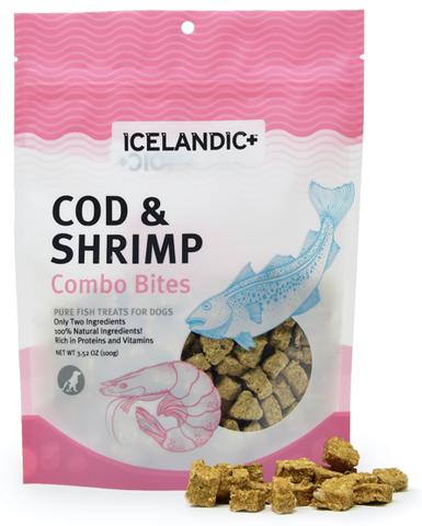 Icelandic+ Combo Fish Bites Dog Treat, Cod & Shrimp