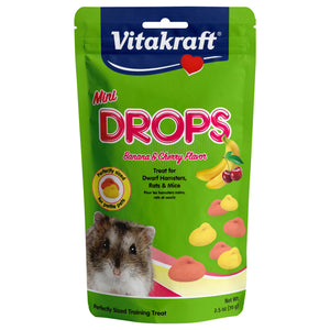 Vitakraft Mini Drops Banana & Cherry Dwarf Hamsters, Rats & Mice Treats