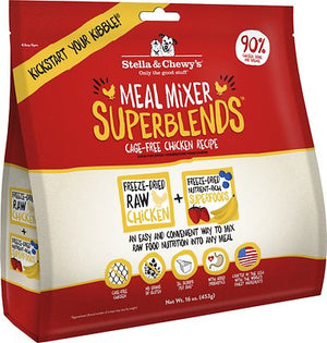 Stella & Chewy's SuperBlends Recette de poulet élevé sans cage Mélangeur de repas Sans céréales Nourriture pour chien lyophilisée