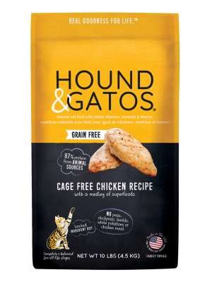 Hound & Gatos Cage-Free Chicken Recipe Grain-Free Dry Cat Food