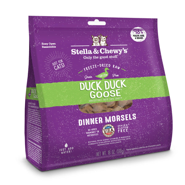 Stella & Chewy's Duck Duck Goose Dinner Morsels Nourriture lyophilisée sans céréales pour chats