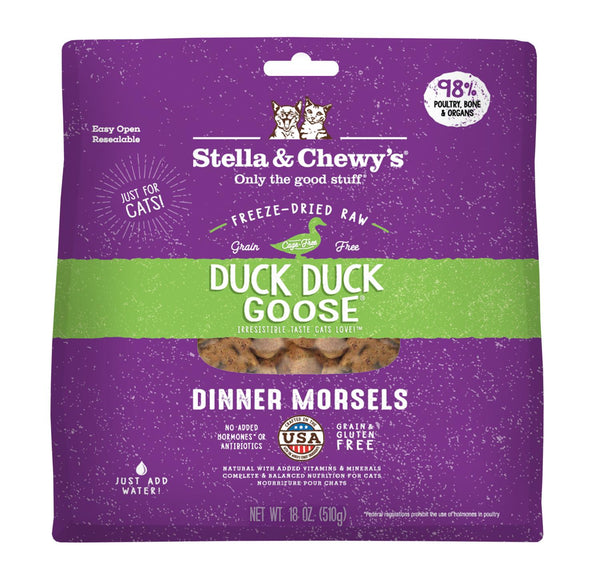 Stella & Chewy's Duck Duck Goose Dinner Morsels Nourriture lyophilisée sans céréales pour chats