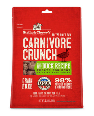 Stella & Chewy's Carnivore Crunch Friandises lyophilisées pour chiens Canard élevé sans cage, 3.25 oz