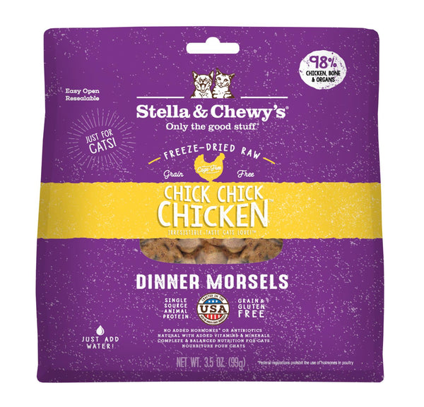 Stella & Chewy's Morsels Chick Chick Chicken Dinner Nourriture pour chat lyophilisée sans céréales