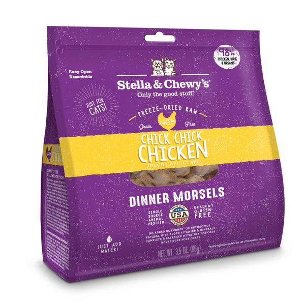 Stella & Chewy's Morsels Chick Chick Chicken Dinner Nourriture pour chat lyophilisée sans céréales