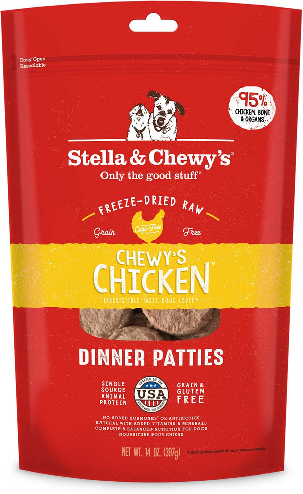 Stella & Chewy's Galettes Chewy's dîner au poulet Sans céréales nourriture déshydratée pour chien