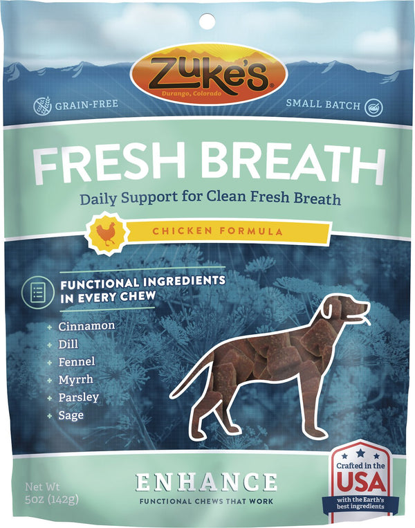 Zuke's Enhance Fresh Breath Chicken Formula Dog Treats, 5-oz