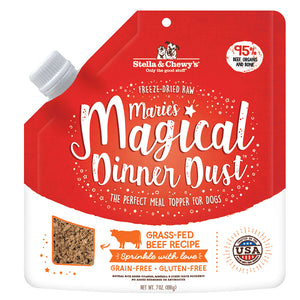 Stella & Chewy's Marie's Magical Dinner Dust enrobage nourriture pour chien déshydratée au bÅ“uf nourri Ï  l'herbe