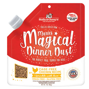 Stella & Chewy's Marie's Magical Dinner Dust enrobage nourriture pour chien déshydratée au poulet élevé en liberté