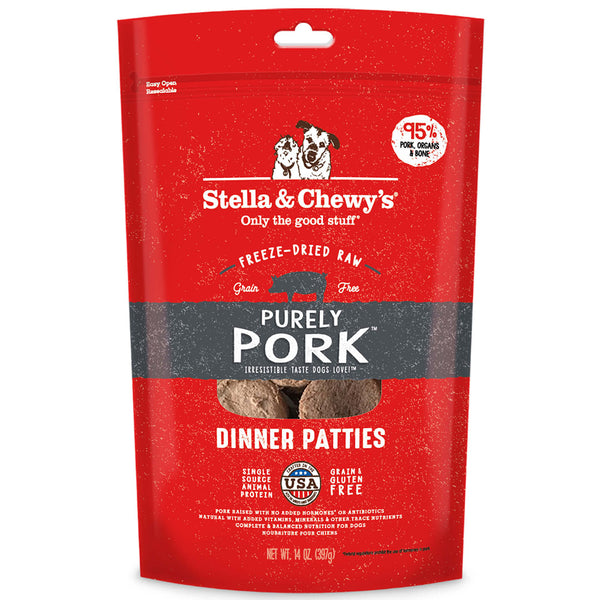 Stella & Chewy's Steak haché déshydraté pour chiens, 100 % porc