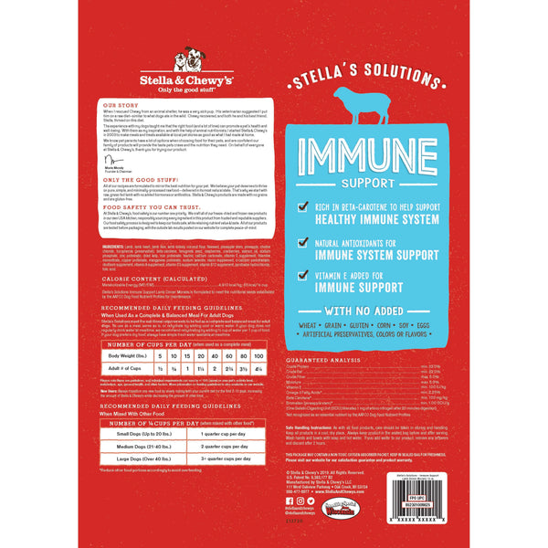 Stella & Chewy's Nourriture déshydratée pour chien soutien immunitaire, agneau nourri Ï  l'herbe