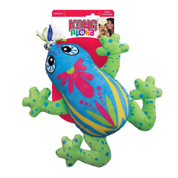 KONG Aloha Frog Dog Toy, Blue