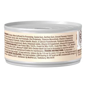 Wellness CORE 95% Grain-Free Wet Cat Food Cans, Chicken,
