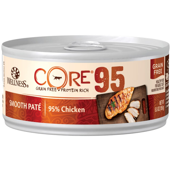 Wellness CORE 95% Grain-Free Wet Cat Food Cans, Chicken,