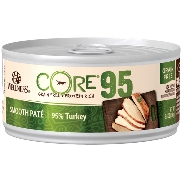 Wellness CORE 95% Grain-Free Wet Cat Food Cans, Turkey