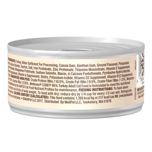 Wellness CORE 95% Grain-Free Wet Cat Food Cans, Turkey