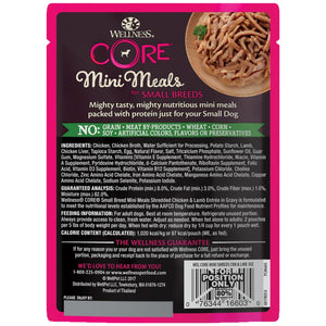 Wellness CORE Small Breed Mini Meals Shredded Chicken & Lamb Entree Wet Dog Food Pouch