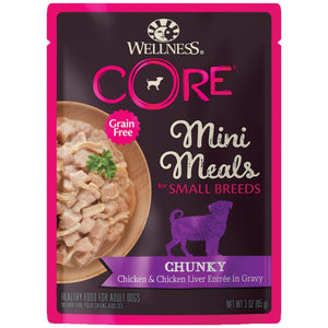 Wellness CORE Small Breed Mini Meals Chunky Chicken & Chicken Liver Wet Dog Food Pouch