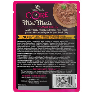 Wellness CORE Small Breed Mini Meals Pate Chicken Entree Wet Dog Food Pouch