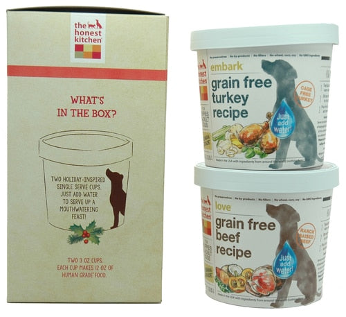 The Honest Kitchen Holiday Dinner Gift Pack Dehydrated Dog Food, Turkey & Beef