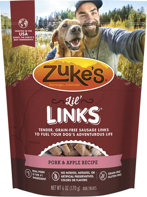 Zuke's Lil' Links Pork & Apple Recipe Dog Treats, 6-oz