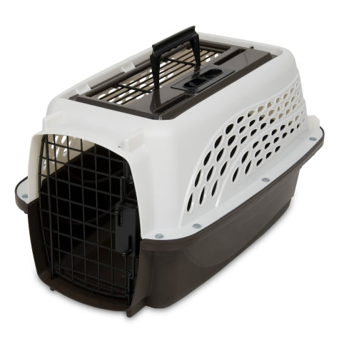 Petmate 2 Door Top Load Kennel, Pearl White/Coffee Grounds