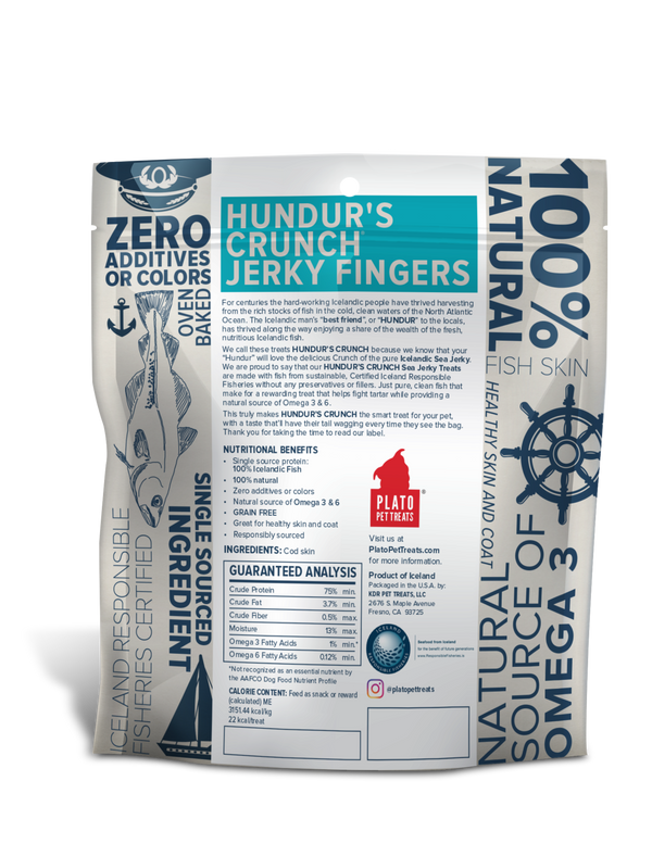 Plato Hundur's Crunch Fish Jerky Fingers Dog Treats