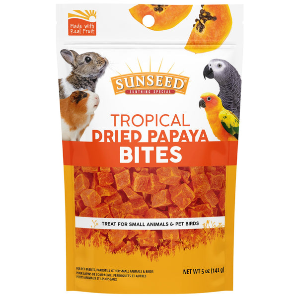 Sunseed Garden Goodies Tropical Dried Papaya Bites Bird & Small Animal Treats