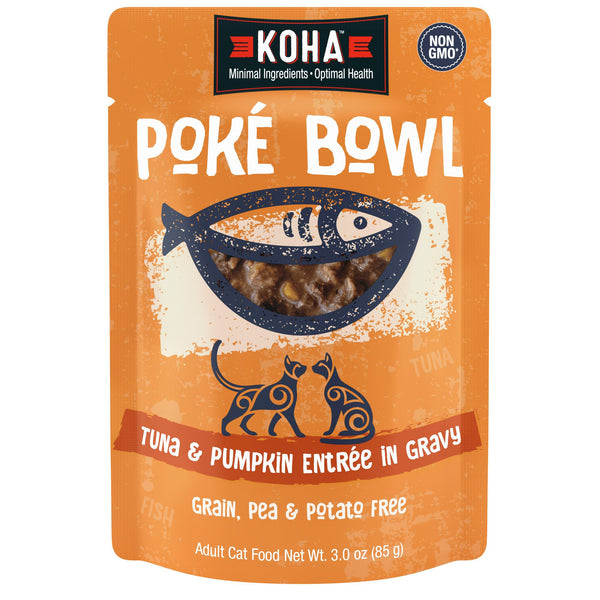 KOHA Poke Bowl Tuna & Pumpkin Entree in Gravy Wet Cat Food Pouch