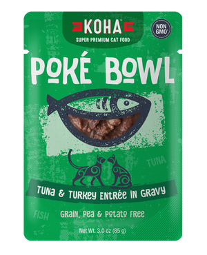 KOHA Cat Poke Bowl Tuna & Turkey Entree in Gravy Wet Cat Food