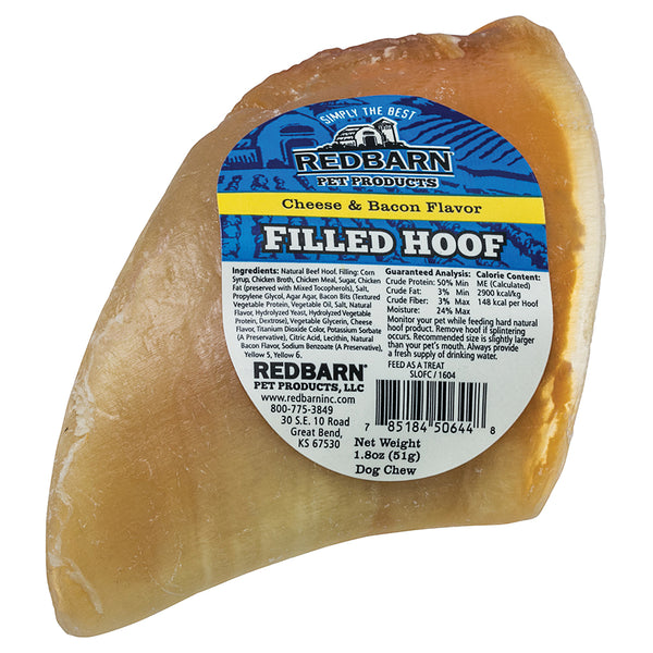 Redbarn Friandises pattes de vache fourrées au fromage et bacon pour chiens