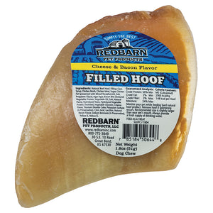 Redbarn Cheese N' Bacon Filled Cow Hooves Dog Treats