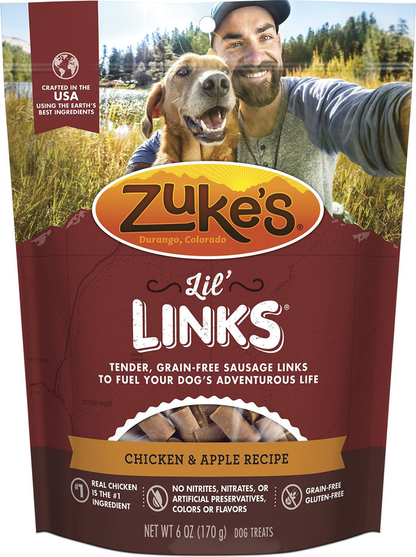 Zuke's Lil' Links Chicken & Apple Recipe Dog Treats, 6-oz