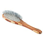 Bass Brushes Style & Detangle with Alloy Pin & Bamboo Handle Oval Pet Brush, Dark/ Stripped, Large